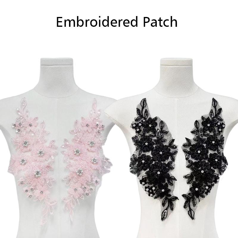 Handmade Sequin Decorative Patch Applique DIY Fabric Patch Cloth Sticker Beaded Flower Multiple Styles Fashion Accessories
