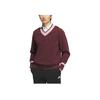Adidas Maglione Scollo a V Casual Versatile Morbido Confortevole Felpa con Cappuccio Maglione Uomo Aurora-Gemma-Rosso JG1362