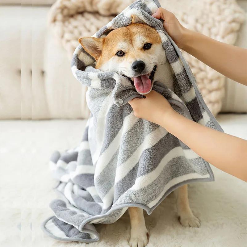 Pet Dogs Towel Pet Bath Towel Drying Bath Towel Pets Supplies Water Ultra-Absorbent Bathrobe Dogs Grooming Tools Dog Accessories