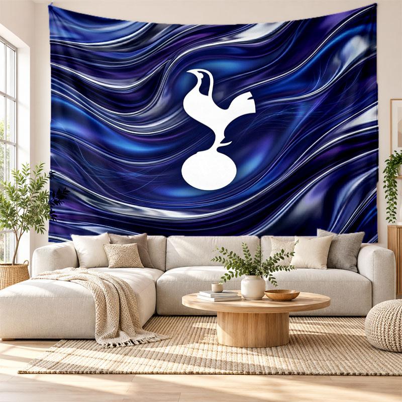 Tottenham Hotspur Wandteppich, Wandbehang aus weichem Stoff, Dekorative Kulisse für Schlafzimmer Heimwandkunst