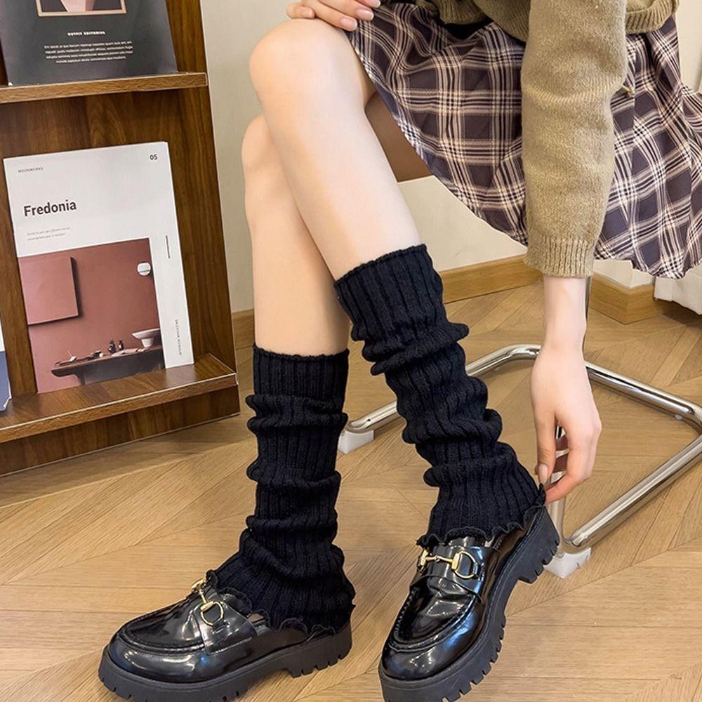 Cute Sweet Leg Warmers Knitting Warm Foot Cover Fashion Lolitas Knitted Socks  Autumn Winter