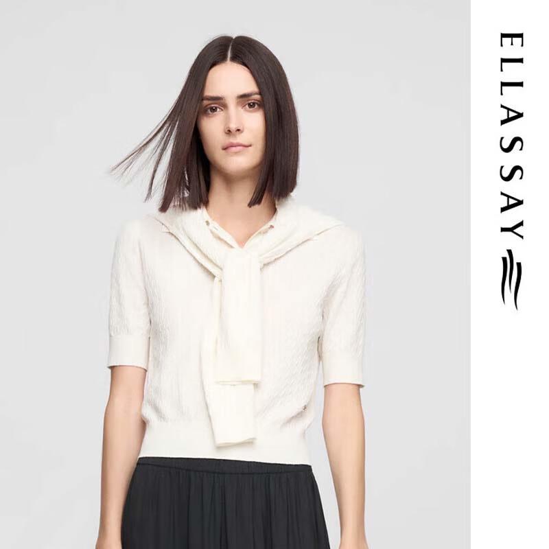 

ELLASSAY Women s Comfortable Simple Polo Knit Top S