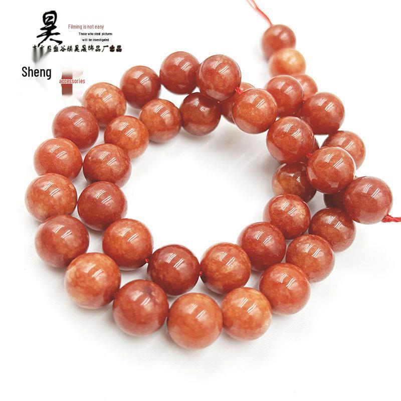 

Кораллово-красный халцедон, круглые бусины, заколка для волос в древнем стиле, серьги с кисточкой 6mm [Approx. 63 beads each]