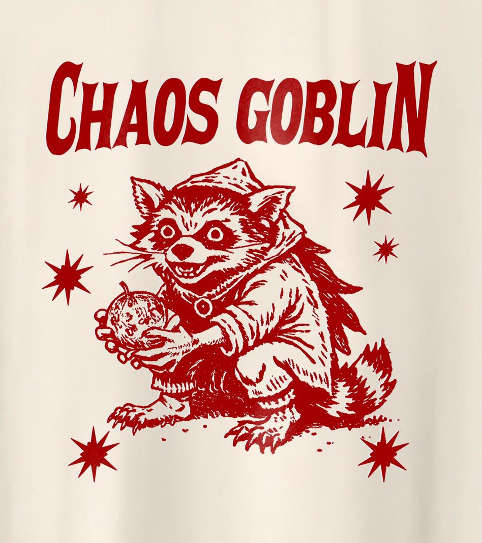 Chaos Goblin, Funny Mental Health Shirt, adhd, neurodivergent gift, Goblin Raccoon, Unhinged Meme T-Shirt XL