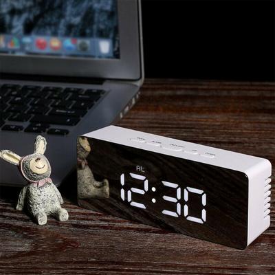 USB Power LED Cyfrowy budzik Termometr Temperatura Zegar na biurko Lustro Lampka nocna Drzemka Zegar do sypialni w biurze