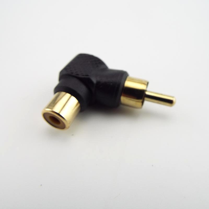 90 Degree RCA Male To Female Right Angle Connector Plug Adapters M/F 90 Degree Audio Adapter Gold Plated
