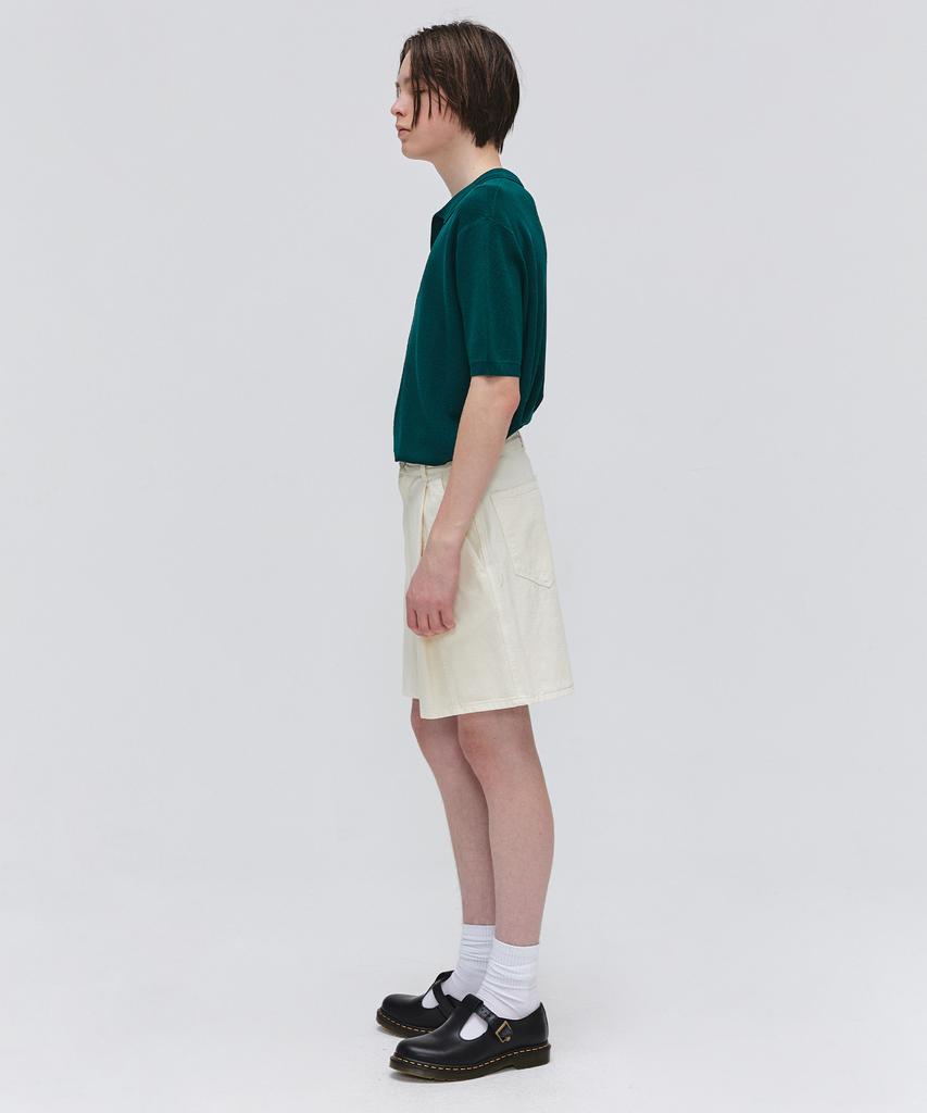 EZIO Open Collar Half Knit_Peacock