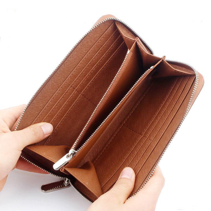 Handbag Cowhide Business Leather Women's Long Wallet Men's Cowhide Long Clutch Wallet Oil Wax