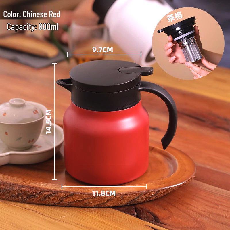 2026 Insulated Stainless Steel Mute Teapot & Brewing Pot