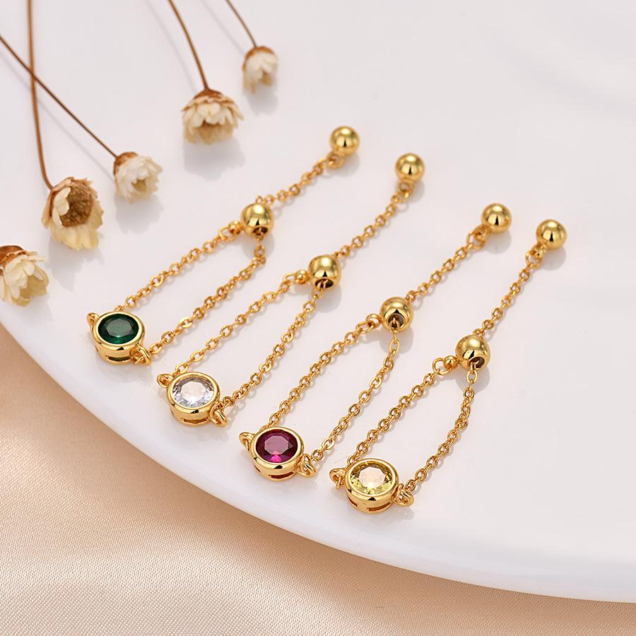 Women s Crystal Zircon Adjustable Gold Ring with Diamond Chain - European & American Niche Design White Zircon Inlay