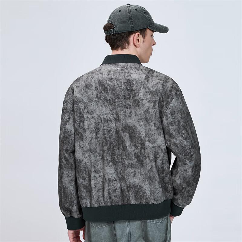 Mark Fairwhale Herren Batik Distressed Baseballkragenjacke