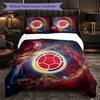 Colombia Football Pattern 3 Pieces Bedding Set Soft Microfiber Duvet Cover with Pillow Cases for Bedroom