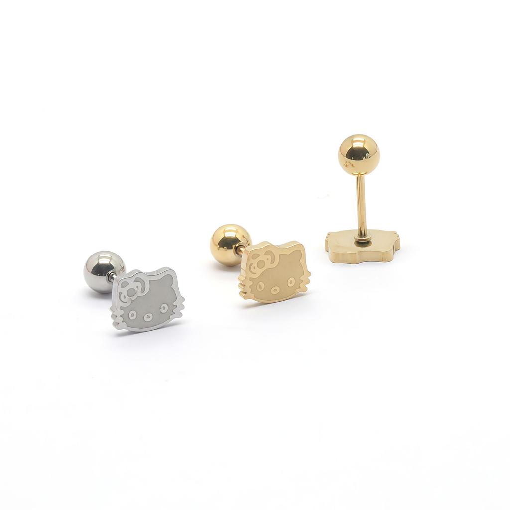 Stylish Korean KT Cat Stainless Steel Ear Stud