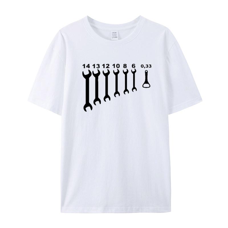 2025 Summer Crew Neck T-shirt, Screw Wrench Mechanic, Loose and Versatile Short Sleeves for Men