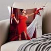 OscarWinning Spanish Actress PPenelope Cruz Cushion Cover Pillowcase Antidustmite Invisible Zipper Short Plush Sofa Cushion