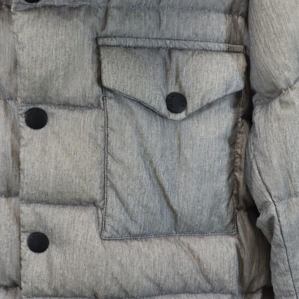 Moncler Logo Embroidery Down Jacket 4 Gray Men's Used