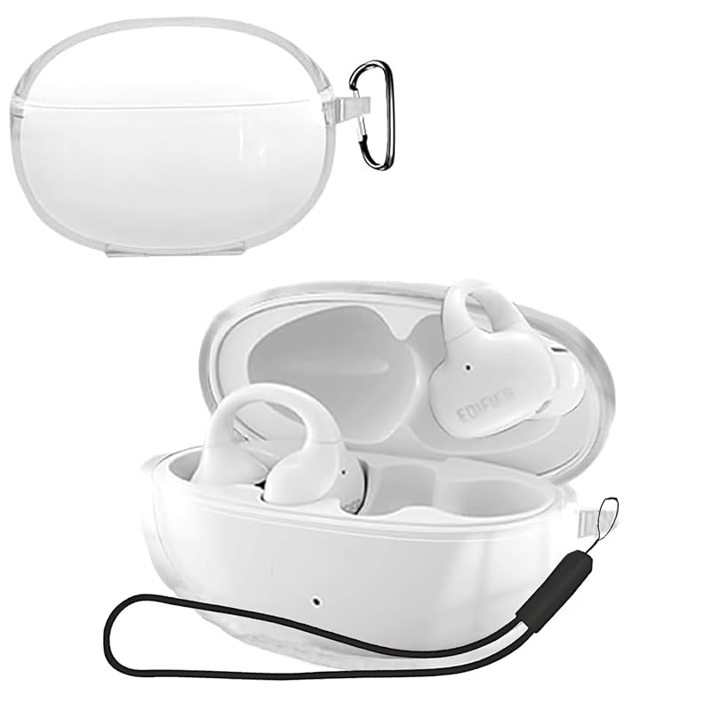 

For Edifier LolliClip case Cover [HNWEIWEI] transparent TPU material (with carabiner + strap) ) silicon storage case convenience With carabiner trip