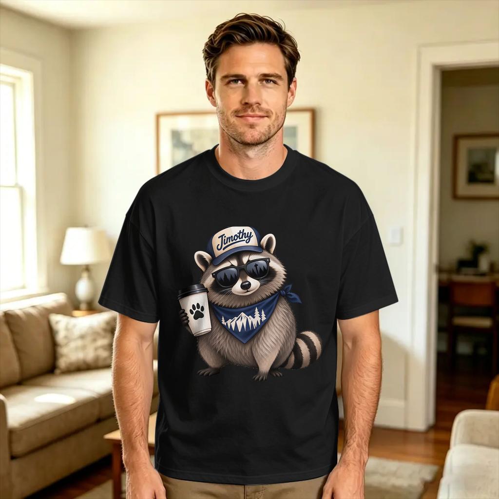 Jimothy The Ballard Seattle Raccoon T Shirt Trending T Shirts Short Sleeve Funny Tops Summer Cotton Plus Size 5xl Clothes