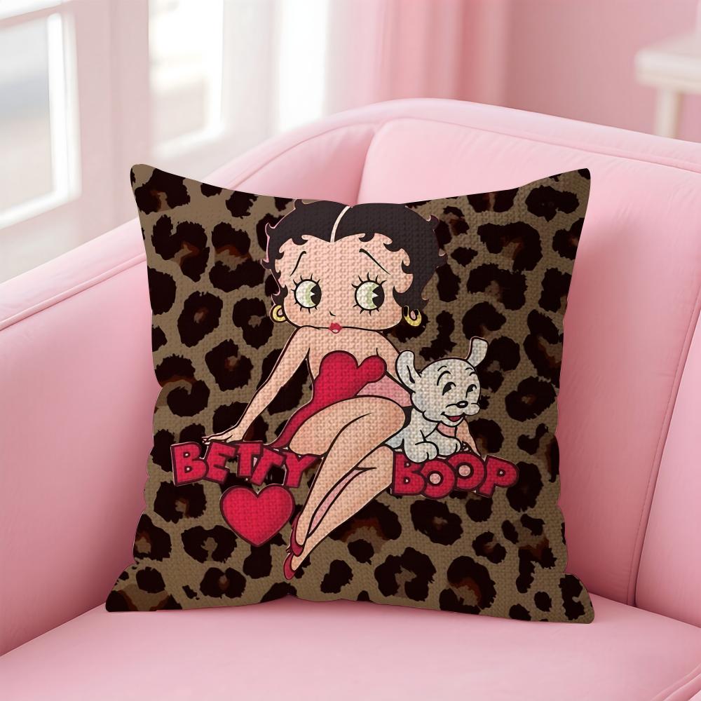 BBetty BoopP Fashion Cushion Cover Natural Linen Pillow Case DoubleSided Print Decorative Sofa Pillowcase Home Decor Gift