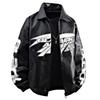 Men's American Racing Style Leather Jacket - Streetwear, Stand Collar, Cool Hip-Hop High Street Trend, Motorcycle Outerwear.