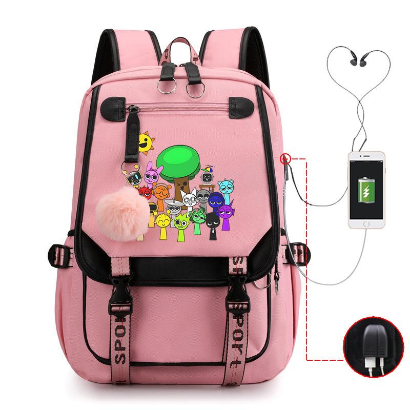 Personality Trend Printed Backpack Academy Style Student Leisure School Bag Multifunctional Large Capacity