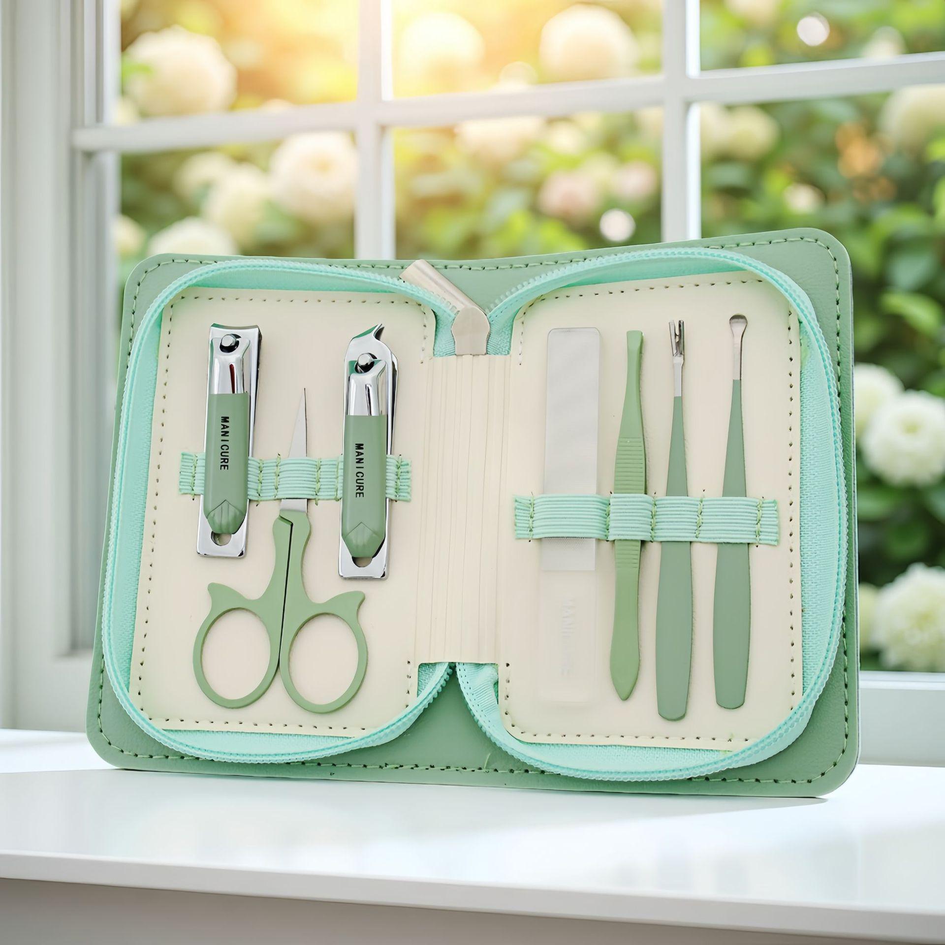 12-Piece Stainless Steel Nail & Pedicure Set with Nail Clippers, Eyebrow Scissors, Ear Spoon, Nail File