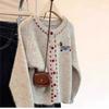 Apricot Small Dog Thickened Crew Neck Knitted Cardigan Sweater Jacket