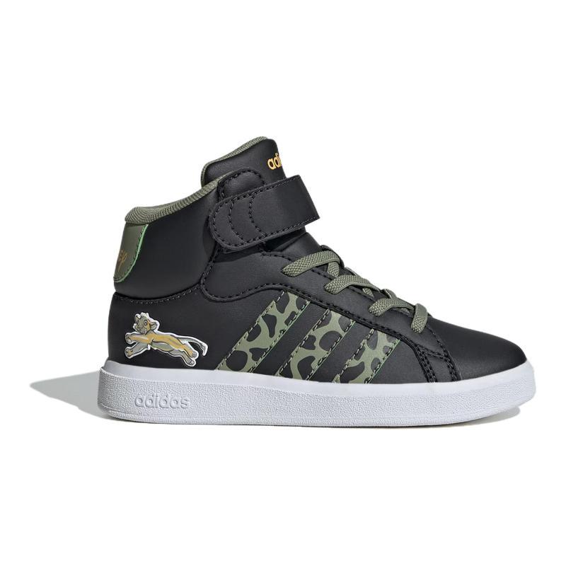 Adidas Disney Lion King Anti Slip Wear Resistant Mid Top Kids' Skateboarding Shoes Black Green Kids' Sneakers IF4094