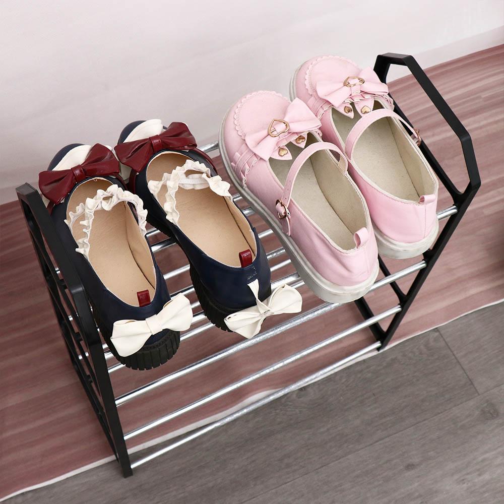 Black Assembly Shoe Rack Plastic Assembly Shoecase Practical 4 Tiers Shoe Cabinet  Students