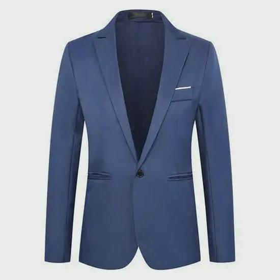 Jachetă de costum cu un singur piept pentru bărbați, ocazional, de primăvară