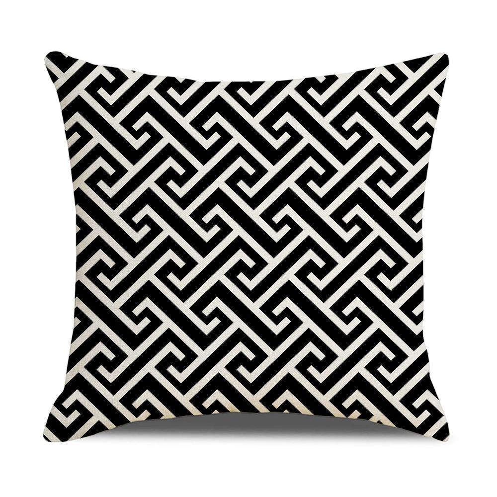 Pillow New Pillow Case Simple Geometric Linen Pillow Case Sofa Pillow Household Products