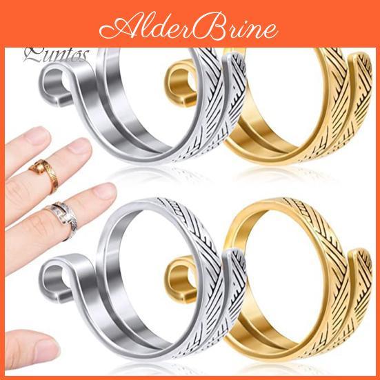 Adjustable Opening Opening Rings 5pcs Thimble Yarn Holder Cute Curved Design Prevent Friction And Blisters Knitting Crochet Rings Sewing Shop Supply