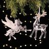 Clear Acrylic Reindeer Pendant for Christmas Tree or Shop Window Decoration