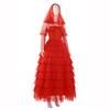 Kostüm Hochzeitskleid Damen Gothic Rot Halloween Käfer Geisterbraut Cosplay Weihnachtsfeier Outfit