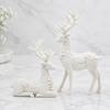 Deer Figurine with Floral Relief Nature-Inspired for Tabletop