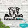 Handmade Pitbull Metal Wall Art Custom Dog Sign Decor