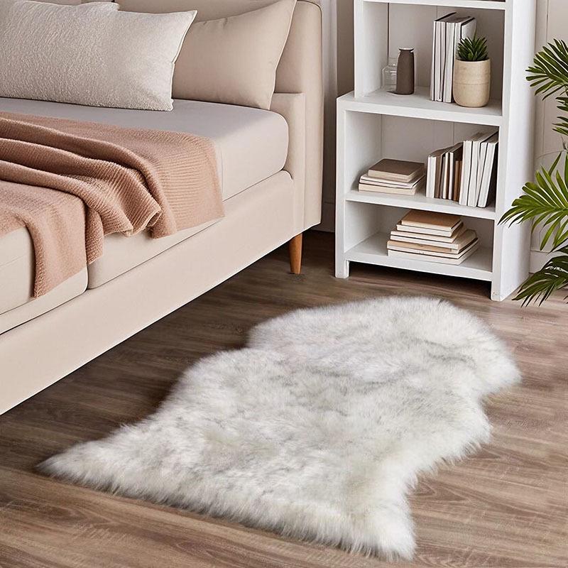 Plush Imitation Wool Carpet & Chair Cushion - Thick Decorative Floor Mat & Bedside Rug for Living Room