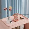 Large Capacity Cosmetic Organizer with LED Light Mirror Desktop Storage Cabinet for Lipstick Skincare Makeup