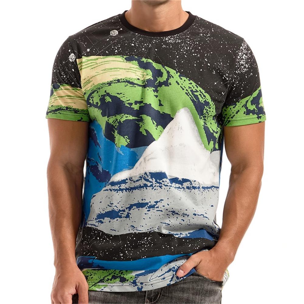 Men's Oversized T Shirts Summer Fashion Simple Color Matching Round Neck T Shirt with Short Sleeves Fashion Outdoor Sports Tops