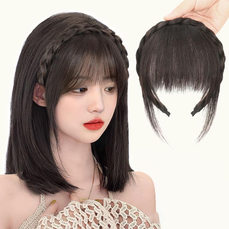 Wig Headband Air Bangs Natural Invisible Straight Bangs Seamless Natural Forehead Fake Bangs Hairstyle Tools