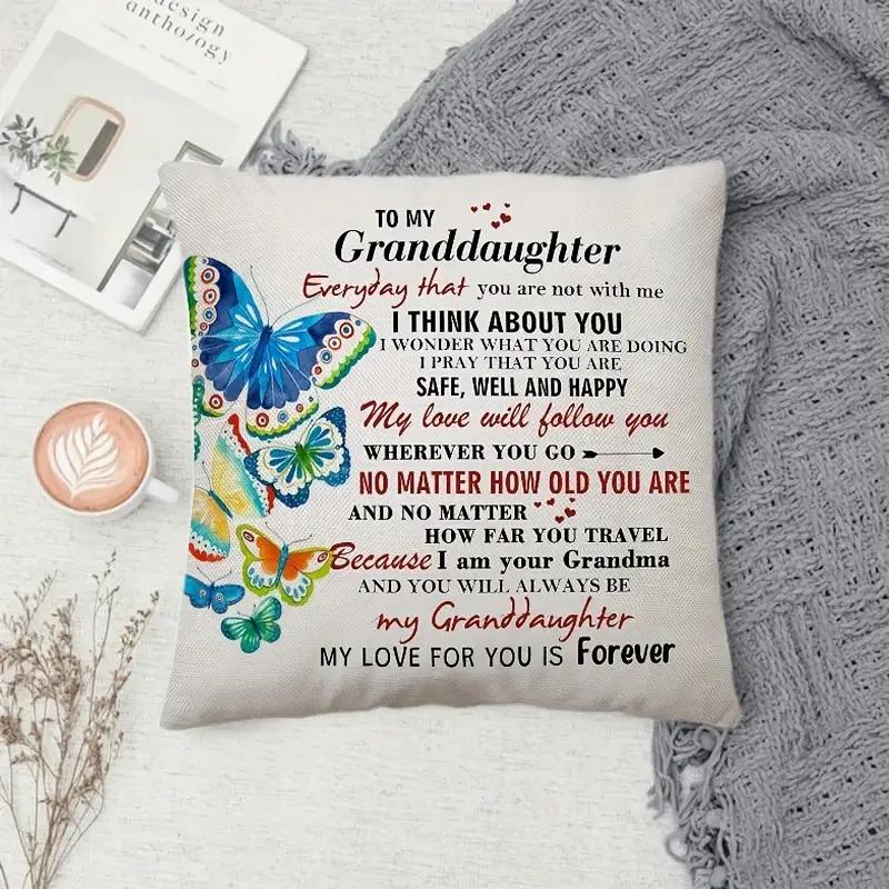 1Pc Grandma'S Love Pillowcase, Vibrant Butterfly Design Suitable For Living Room, Office, Car, Or Holiday Decoration,