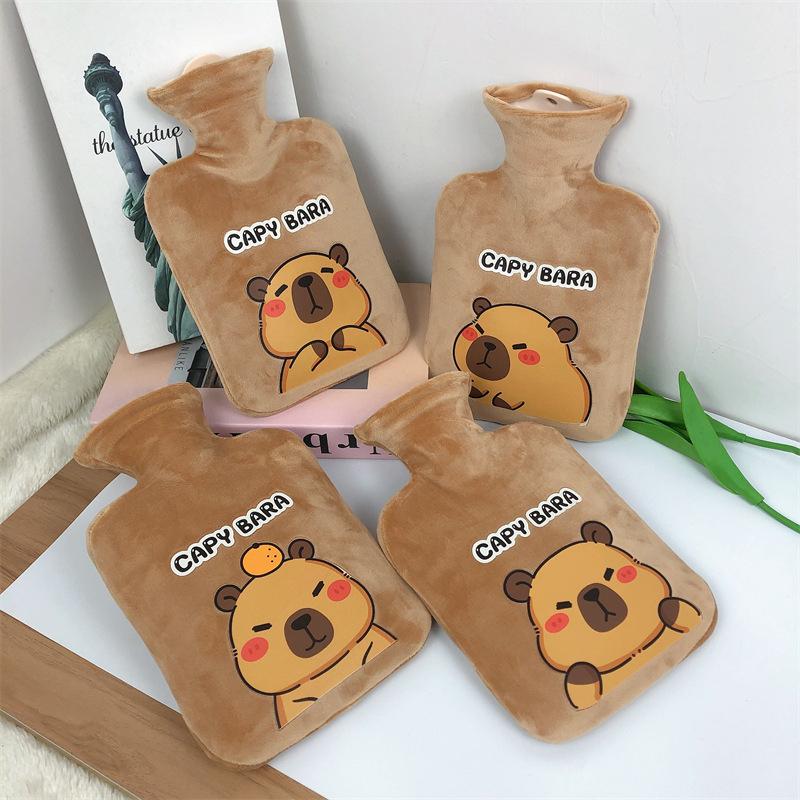 300/500/1000Ml Cute Cartoon Capybara  Water Bottle Water Filling Small Portable Student Hand Warmer Cute Soft Warm Water Bag