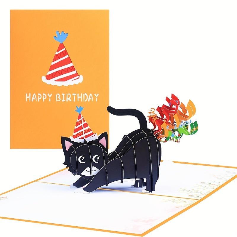 

3D Mother s Day Greeting Card with Envelope Pop-Up Funny Cat Farting Confetti 3D Birthday Card Thank You Greeting Cards