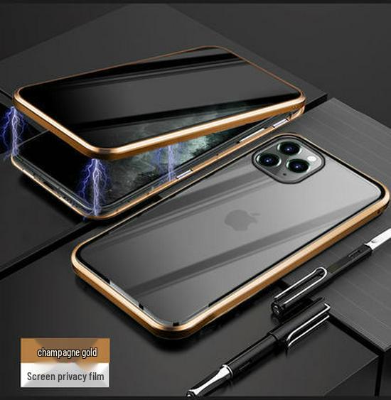 

Магнитный двухсторонний чехол из магнитного стекла с защитой от подглядывания для iPhone 16 Pro Max, совместим с iPhone 15 и 14. iPhone15