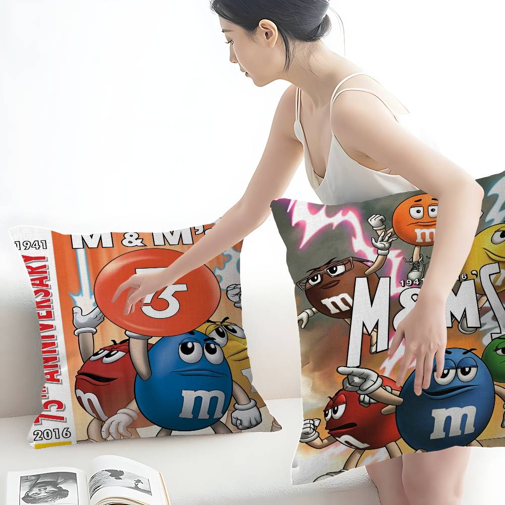 Candy M-Ms C-Chocolate M&M'S Pillow Cover Design Cushion Cover Decor Holiday Decorati