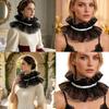 Gefalteter Rüschen-Faux-Kragen Dekoratives Halsstück Accessoire für Damen Abnehmbarer Halskragen für tägliches Outfit Layering und Foto-Styling