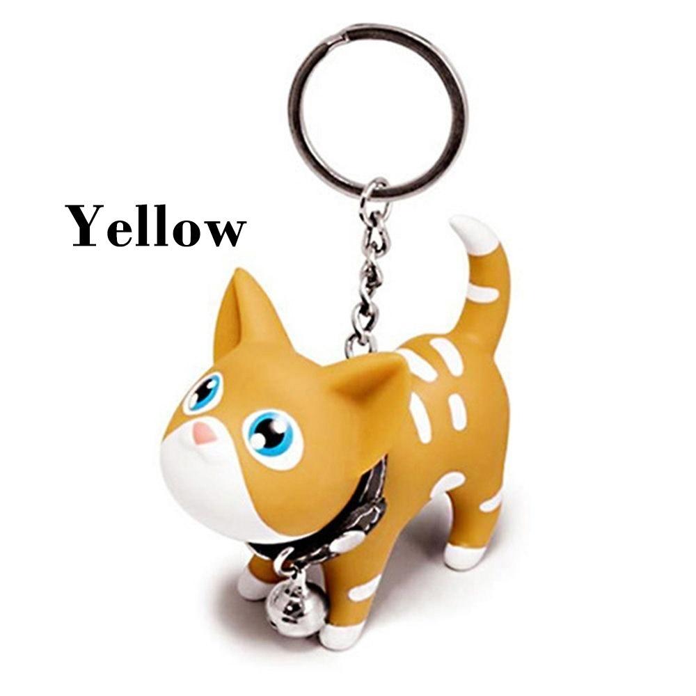 Lovely Pet Cats Key Chain with Bell Keychain Dogs Rabbits KeyRings Bag Pendant