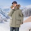Winter Thickened Warm Workwear Down Cotton Coat with Fur Collar Loose Korean Style Jacket