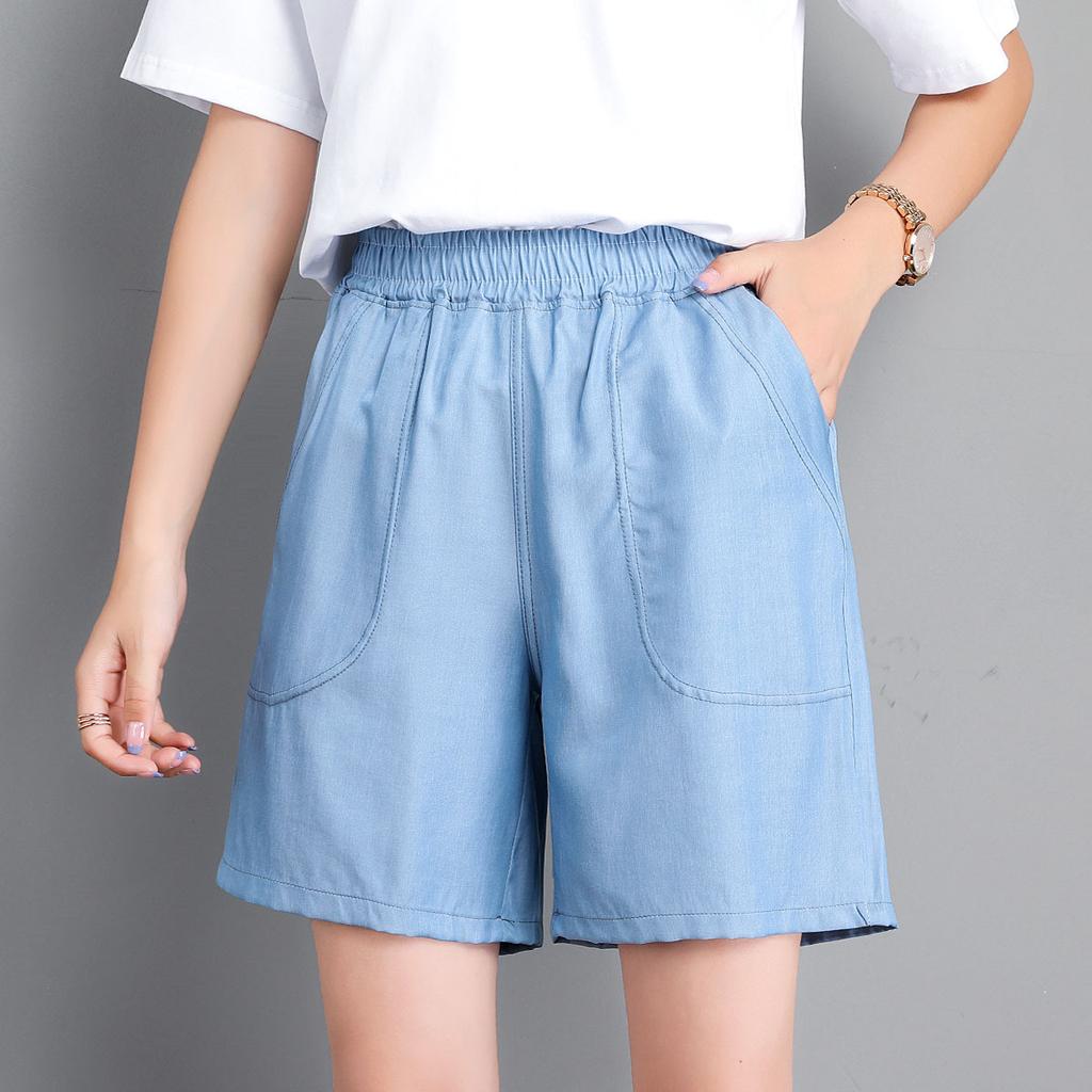New Korean Version of Tennis Denim Cropped Pants Summer Loose High-waist Casual Harren Women's Shorts