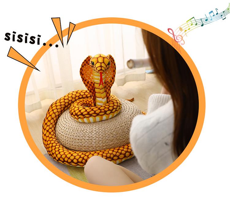 Cobra Plush Snake Simulation Doll - Large Zodiac Python Prop